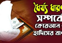 কখনো বিপদ আসলে জীবন নিয়ে হতাশাগ্রস্ত হয়ে ভেঙ্গে পরবেন না। ধৈর্য্য ধারণ সম্পর্কে কোরআন ও হাদিসের বাণী। বিপদে কখনোই ভেঙ্গে পরবেন না। Patience Quotes ধৈর্য্য ধারণ সম্পর্কে কোরআন ও হাদিসের বাণী। আল্লাহ ধৈর্যশীলদের পছন্দ করেন। Patience Quotes হাদিসের বাণী ছবি, আল্লাহ ধৈর্যশীলদের পছন্দ করেন, ধৈর্য্য উক্তি, বিপদ নিয়ে উক্তি, চেষ্টা সম্পর্কে হাদিস, ধৈর্যের ঘটনা, ধৈর্য ধারণ করার দোয়া, বিপদের হাদিস,